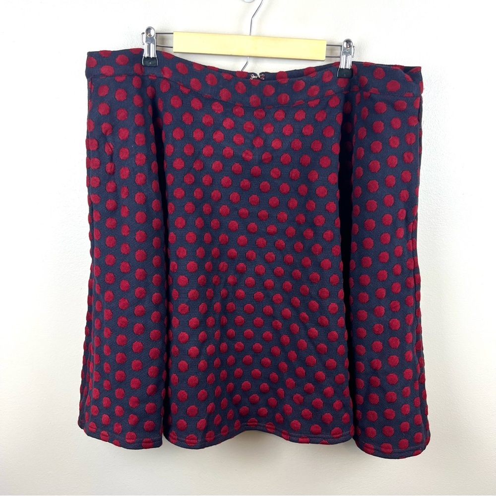 ModCloth Circle Skirt Womens Size 2X Polka Dot Retro 60s Mod Red Blue Work
